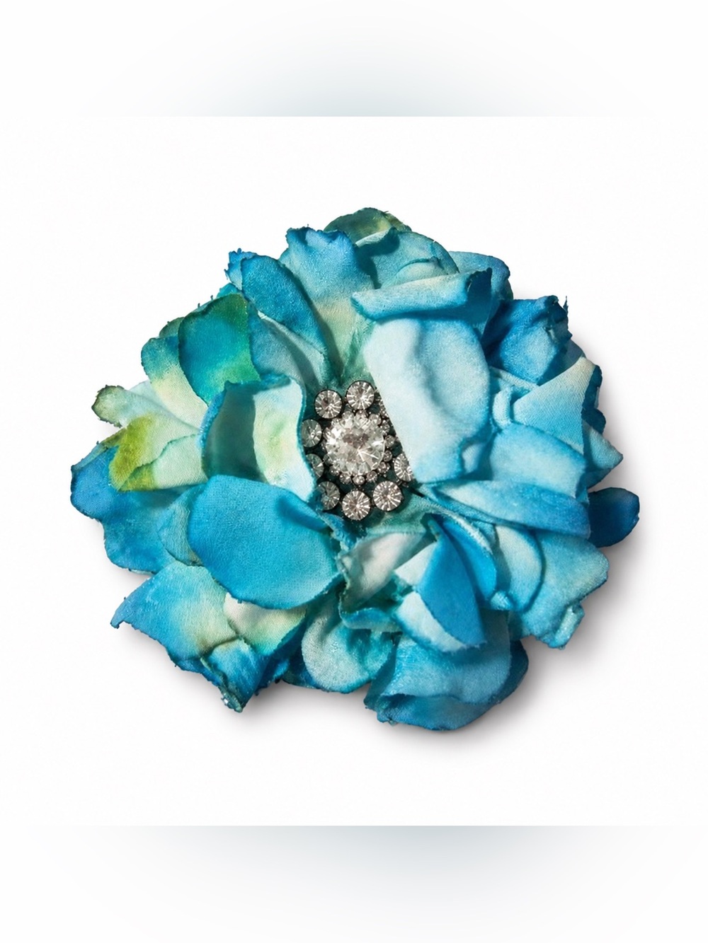 BRAND NEW WITH TAGS Vintage Blue Ombre Velvet Flower Brooch Pin